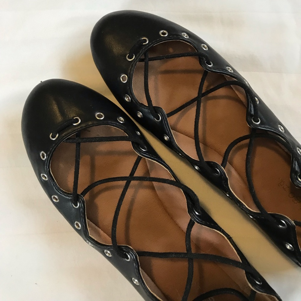 Lace Up Ballerina Flats